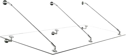 Glaszentrum Hagen - Glasvordach Vordach Pavillion Türvordach Markise Haustürvordach VSG-Glas inkl. Edelstahlhalter (Typ - Std, 250x90cm (3th))