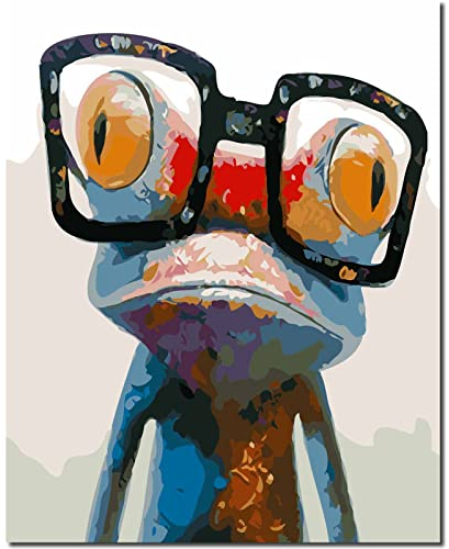 Fuumuui Malen Nach Zahlen Erwachsene und Kinder Anfänger Gemälde inklusive Pinsel und Acrylfarben 40 x 50 cm - Tiere, Frosch