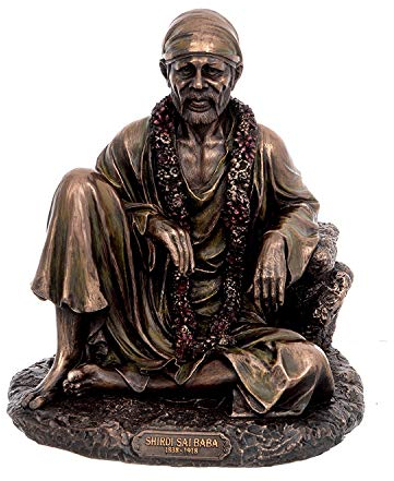 FASHERATI Indien God Sai Baba Statue Shirdi Sai Baba Bonded Bronze Idol Sairam Shyam (mehrfarbig)