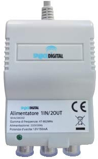 ALIMENTATORE STABILIZZATO PER AMPLIFICATORI D'ANTENNA TV CON CONNETTORI F