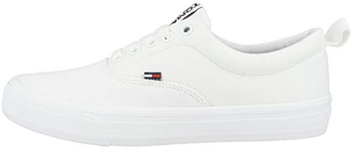Tommy Hilfiger Sneaker con Suela Vulcanizada para Mujer Calzado, Blanco (White), 36 EU