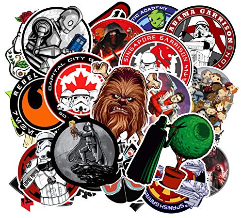 100 Pack Star War Stickers for Laptop, Cartoon Vinyl Decal Grattifi Sticker for Water Bottle Bike Motorcycle Car Bumper Notebook MacBook, Gift Choice for Kids Friends