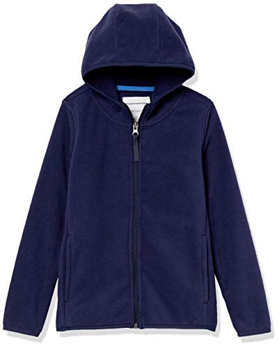 Amazon Essentials Giacca con Cappuccio e Cerniera Integrale in Pile Bambini e Ragazzi, Blu Marino, 5 Anni