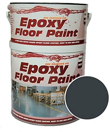 Epoxy Resin Floor Paint by Ask Coatings. for Garage, Industrial and Domestic (5L) (Mid Grey)