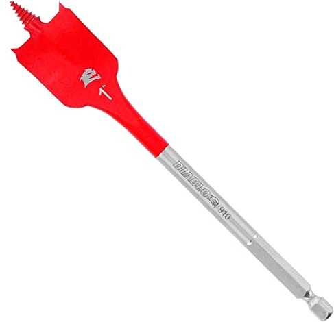 Diablo Spade Bits for Wood - Speed-TIP Design - Curved Paddle - 1 Diameter, 1/4 Hex Shank, 6 Length, 2-Pack - DSP2130-P2