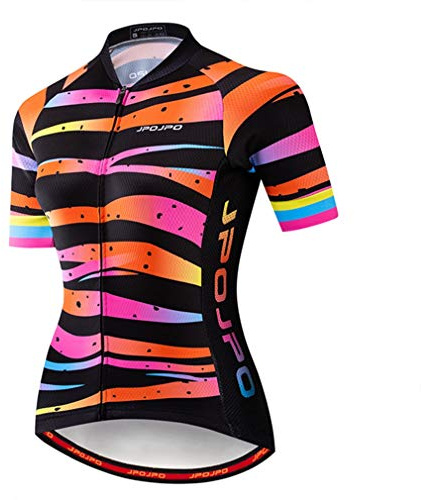 WeimoMonkey Damen Sommer Rennrad MTB Bike Jersey Top Rosa Streifen M, rose, M