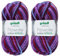 2x50 Gramm Gründl Filzwolle inkl. Anleitung für Topflappen (Color Farben, 40 Lila Brombeer)