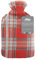 Hot Water Bottle with Beautiful Fleece Print Soft Cover Premium Natural Rubber 2 Litre Hot Water Bag - Helps Provide Warmth and Comfort (Red and Grey Check)