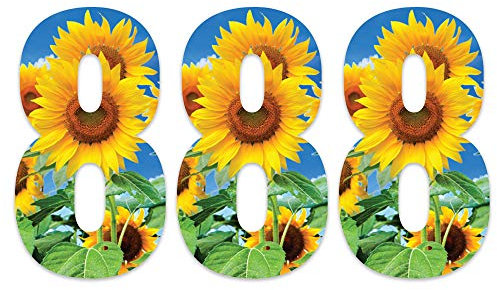 Pack of 3 Sunflower Bin Stickers for Wheelie Bins - 8 ideal for Kitchens Office, Classroom Out Door Wheelie Bins, Dustbin V1098 Packwith®
