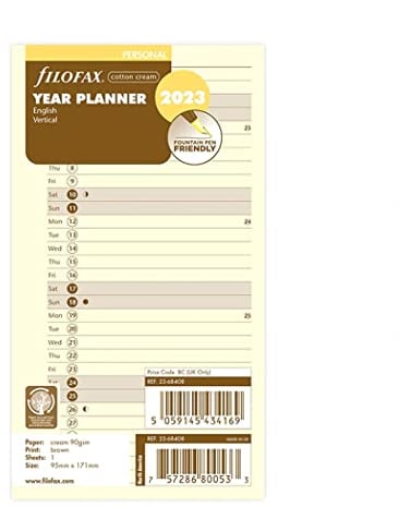 FILOFAX Personal Jahresplaner cotton cream (englisch)2023