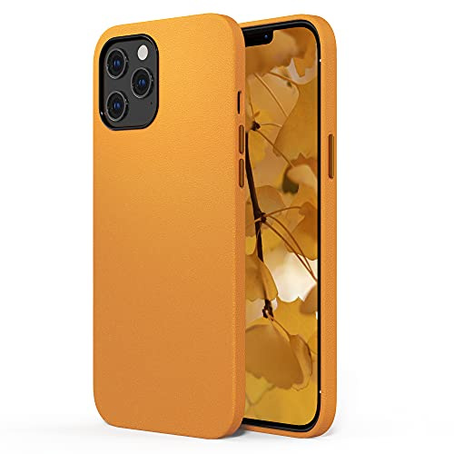 SURPHY Leder-Schutzhülle für iPhone 12 Pro Max 6,7 Zoll (16,7 cm), Premium-PU-Leder, strapazierfähig, Kratzfest, Schutzhülle für iPhone 12 Pro Max 6,7 Zoll 2020 (gelb)