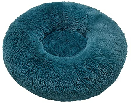 Bestenrose Hundebett Rund Hundekissen Hundesofa Haustierbett für Katzen und Hunde Rundes Plüsch Katzenbett Donut Waschbar Flauschig Katzenkissen für Katzen Hunde Rundes (40 cm (1er Pack), Türkis)