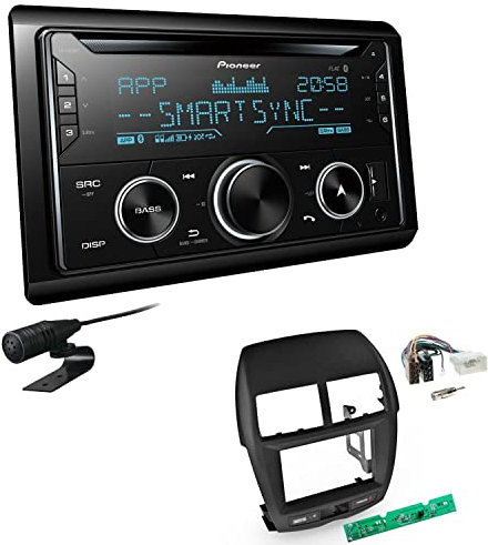 Pioneer FH-S720BT 2-DIN CD Autoradio Bluetooth kompatibel mit Apple und Android Smartphones USB passend für Mitsubishi ASX 2010-2014 schwarz