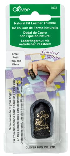Clover Natural Fit, 3, Seamless Thimble, Black, Small, Inner Dimensions 9/16 14.5mm