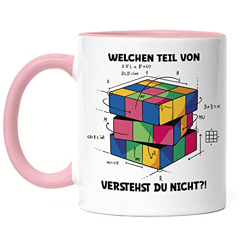 Hey!Print Welchen Teil Von Verstehst Du Nicht Tasse Rosa Logik Mathematik Spiel Gedächtnis Zauberwürfel Verstand Intellekt