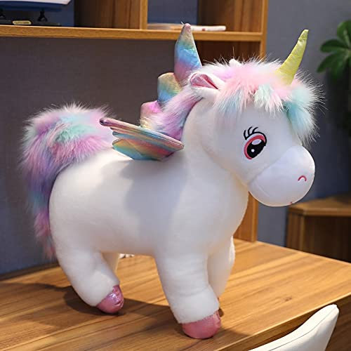 Ermano Kuscheltier 30cm Regenbogen Flügel Einhorn Plüsch Spielzeug Einhorn Spielzeug Gefüllte Tier Puppe Fluffy Haar Spielzeug Für Kinder