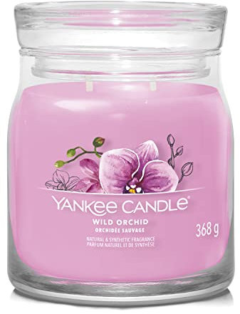 Yankee Candle Signature Scented Candle | Wild Orchid Medium Jar Candle with Double Wicks | Soy Wax Blend Long Burning Candle | Perfect Gifts for Women