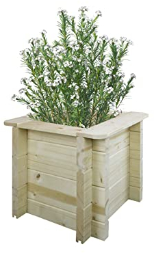 TIMBELA Carre Potager Exterieur Bois - Jardinieres Exterieur pour Jardin, Balcon, Terrasse – pour Fleurs, Herbes aromatiques, Légumes- Bois Massif pin/épicéa 28 mm, 38x38xH35 cm, M610