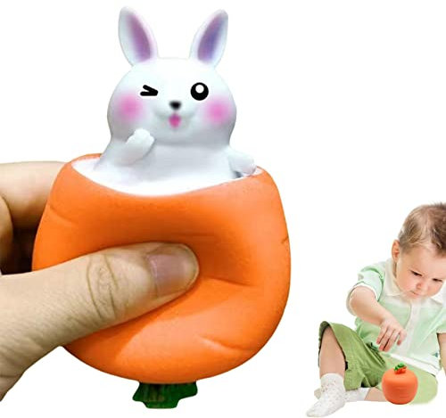 Dimweca Tasse Squeeze Spielzeug, Ostern Niedlichen Cartoon Stressabbau Spielzeug Antistress Sensorisches Fidget Spielzeug Kneifen Spielzeug Geschenke Kinder Karotte Kaninchen Ostern Decor Supplies