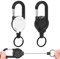 Vicloon Bobine de Badge, 2pcs Porte Badge Enrouleur Robuste, Porte-clés Retractable, Mousqueton pour Pantalons et Ceintures Clés de Carte D'Identité - Noir & Blanc