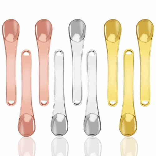 9 Pcs Mini Metal Makeup Spatula Mask Spatulas Beauty Skincare Mixing Spatula Facial Cream Cosmetic Spoon Applicator for Face Cream Beauty Mask (Gold, Silver,Rose Gold)
