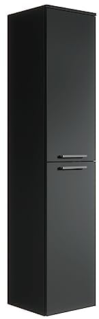Badezimmer Badschrank Saturnus 160cm Schwarz - Regal Schrank Hochschrank Schrank Möbel