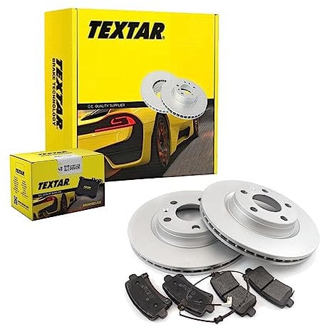 TEXTAR Bremsen Set Bremsscheiben Scheibenbremsen Ø312 belüftet beschichtet vorne + Bremsbeläge Bremsklötze für Passat Variant T-ROC Sharan Golf VII CC Alhambra