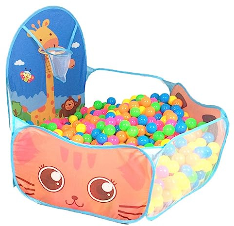 Ruspela Ball Pit for Toddlers Tente de Jeu Pliante et portative pour Piscine à balles avec Panier de Basket, Maison de Jeu intérieure/extérieure avec Sac de Rangement (balles Non incluses)