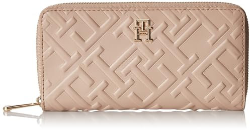 Tommy Hilfiger Damenbrieftasche Stoffartikel mit Logo AW0AW15272 19 x 10 x 2 cm (ungefähr), ABO Beige, Einheitsgröße