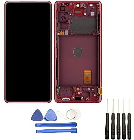 Visiodirect Ecran Complet sur châssis Compatible avec Samsung Galaxy S20 FE 5G SM-G781B Rouge Vitre Tactile + ecran LCD + Kit Outils