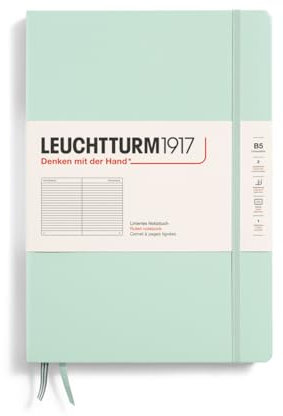 LEUCHTTURM1917 370283 Notizbuch Composition (B5), Hardcover, 219 nummerierte Seiten, Mint Green, Liniert