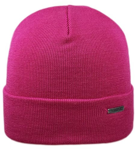 MELEGARI Berretto Cuffia Beanie Torino | Pura Lana Merino Extrafine | Made in Italy (Fucsia)