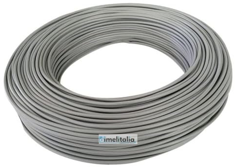 Cavo Filo Elettrico Metri 25 Unipolare Colorato FS17 Colorato Matassa Per Infilaggi ed Impianti Elettrici (Grigio, mmq. 1,5)