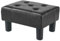 BRIAN & DANY Small Foot Stool, Faux Leather Footstool with Legs, Footstools for Living Room, Ottoman Footrest Extra Seating for Entryway, Black
