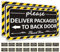 (2 Pack) Metal Delivery Signs for Packages - 12 x 6.7 Please Deliver Packages to Back Door Left Arrow, Aluminum Delivery Instructions for Home, Package Signs for Delivery Box for Outdoor Use