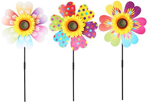 3D Colorful Spinner Windmill Cute Whirligig Yard Decoration Baby Kids Toy Model For Children Kids Boys Girls Playing Toy Garden Windmill Parts Bearings