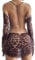 MIZSPISE Robe Femme Courte Sexy Dos Nu de Soirée Imprimé Léopard Transparente Mini Moulante Cocktail Lingerie Dress à Longues Manches Pour Club Fête Rendez-Vous