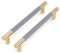 LONTAN 2 Pack Grey Kitchen Handles 160mm Gold Cupboard Handles Aluminum Alloy Kitchen Cupboard Pulls for Wardrobe Bathroom Cabinet Drawer