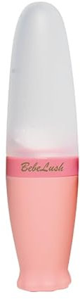 BebeLush | Silicone | Baby | Food Dispensing | Silicone Spoon | Baby Bottle | for | Infant Feeding | Puree | Soft Food | Weaning Spoon | BPA Free | Leak Proof | Baby Feeding Bottle | (Pink)