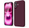 oakxco for iPhone 16 Plus Case Liquid Silicone, Soft Rubber Gel Elegant Aesthetic Basic Simple Cover, Thin Slim TPU Matte Solid Color Plain Smooth Case for Women Men Girl, Burgundy Plum Wine