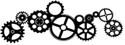 Zahnräder Wand Aufkleber Steampunk Zeichen Zahnräder Wand Aufkleber Kinder Kinder Geschenk Poster Wandbild Vinyl Aufkleber Spiel Spielzimmer Dekor-XL-60x171cm-Black
