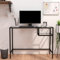 TJROO Transparenter Büro-Schreibtisch, 100 x 36 x 74 cm, aus Glas, platzsparend, Computertisch für Arbeitszimmer, Industrie, Innendekoration, Wohnzimmer, künstlerischer Tisch