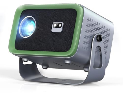 【Auto Focus/Keystone】4K Projector with WiFi and Bluetooth, 360° Rotating Movie Projector, Portable Projector with 200 ANSI, Outdoor Projector for Phone/PC/TV Stick/DVD/USB/HDMI