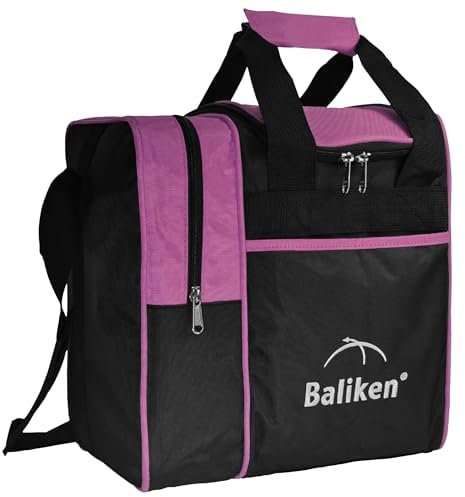 BALIKEN Bowlingballtasche mit gepolstertem Ballhalter, die Bowlingtasche passt für 1 Bowlingbälle und ein Paar Herrenschuhe in Größe 13 (Rosa)