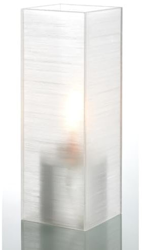 Lumea 1042 Tischlicht Nova hoch weiß inkl. Flüssigwachskerze und Stabfeuerzeug | Hochwertiges Windlicht weiß aus Acryl inkl. Kerze & Feuerzeug | Brenndauer 40 Std.| Für Indoor & Outdoor, Höhe: 20 cm