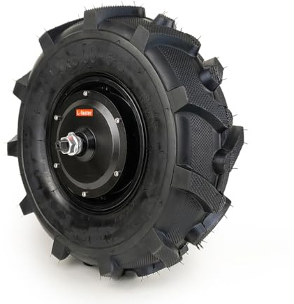 Geared L-faster 14 Inch 500W Trolley Low Speed Motor Wheel Agricultural Tyre 14x5.00-6.5 for Wheelbarrow (24V500W)