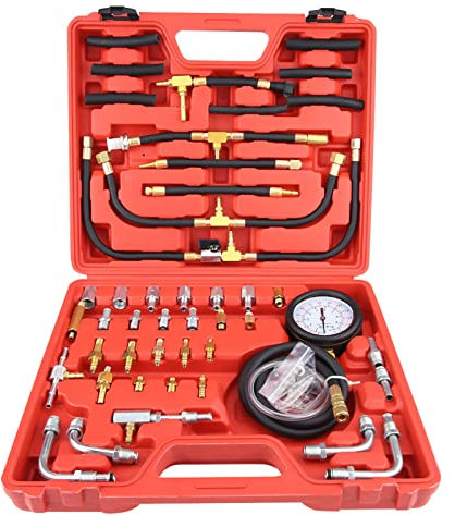 XTevu Fuel Pressure Gauge Tester, Fuel Injection Diagnostic Tool, Petrol Pump Tester Kit, Universal Fuel System Tester Kit