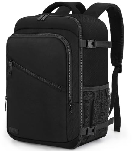 VSNOON Ryanair Handgepäck 40x30x20, 25L Rucksack 15.6 Travel Backpack Bag | Ryanair Handgepäck Rucksack 40x30x20 für Ryanair und Eurowings Rucksack Travel Backpack Bag Reiserucksack Tasche, Schwarz