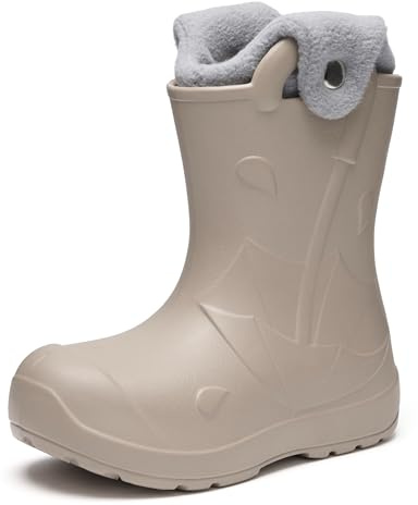 Ladeheid x Camminare Kinder Gummistiefel aus leichtem EVA warm gefüttert wasserdicht mit praktischem Griff und edlem Regenschirm-Relief für kalte Tage und Schnee LA-CA-21