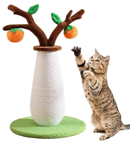 Griffoir pour chat - Arbre à chat - Arbre à chat - 40 cm - Marron - Protection des meubles - En carton - Avec balle